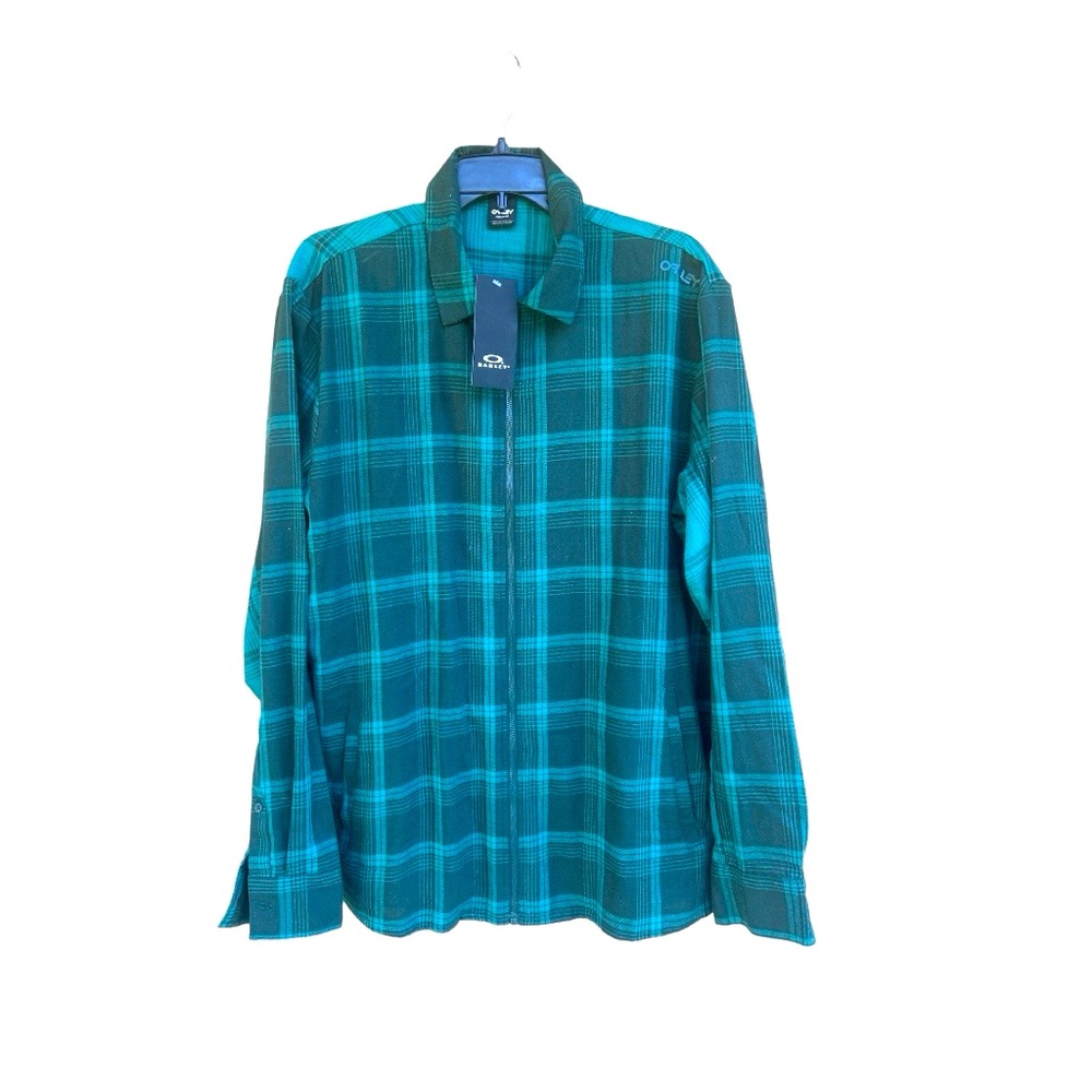 Torquoise regular fit button down flannel shirt